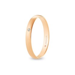 ALIANZA DE BODA ORO ROSA Y DIAMANTE 3 MM