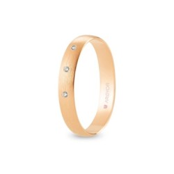 ALIANZA DE BODA ORO ROSA Y DIAMANTES 3 MM