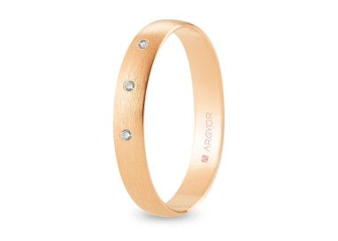 ALIANZA DE BODA ORO ROSA Y DIAMANTES 3 MM
