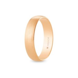 ALIANZA DE BODA ORO ROSA MEDIA CAÑA SATINADA 5 MM