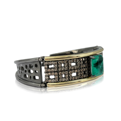 PULSERA PLATA Y ORO LAMINADO 18K CUARZO