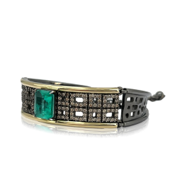 PULSERA PLATA Y ORO LAMINADO 18K CUARZO