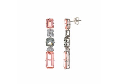 PENDIENTES PLATA RODIO CON CIRCONITAS