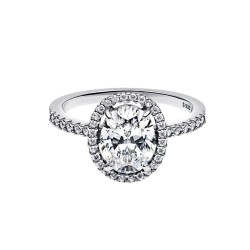 ANILLO HALO OVALADO BRILLANTE