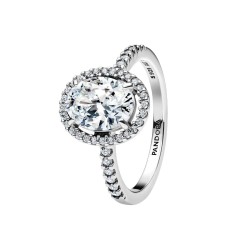 ANILLO HALO OVALADO BRILLANTE