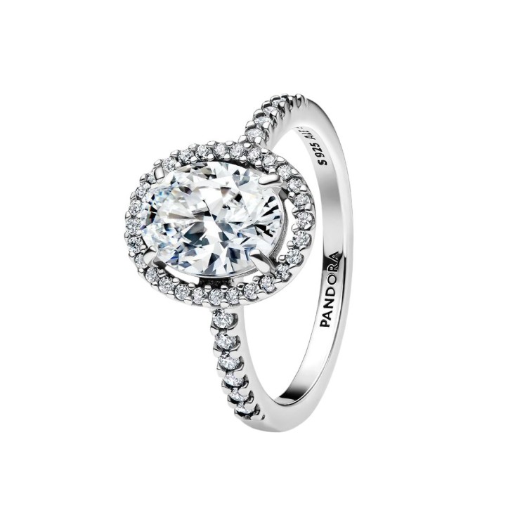 ANILLO HALO OVALADO BRILLANTE