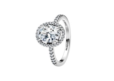 ANILLO HALO OVALADO BRILLANTE