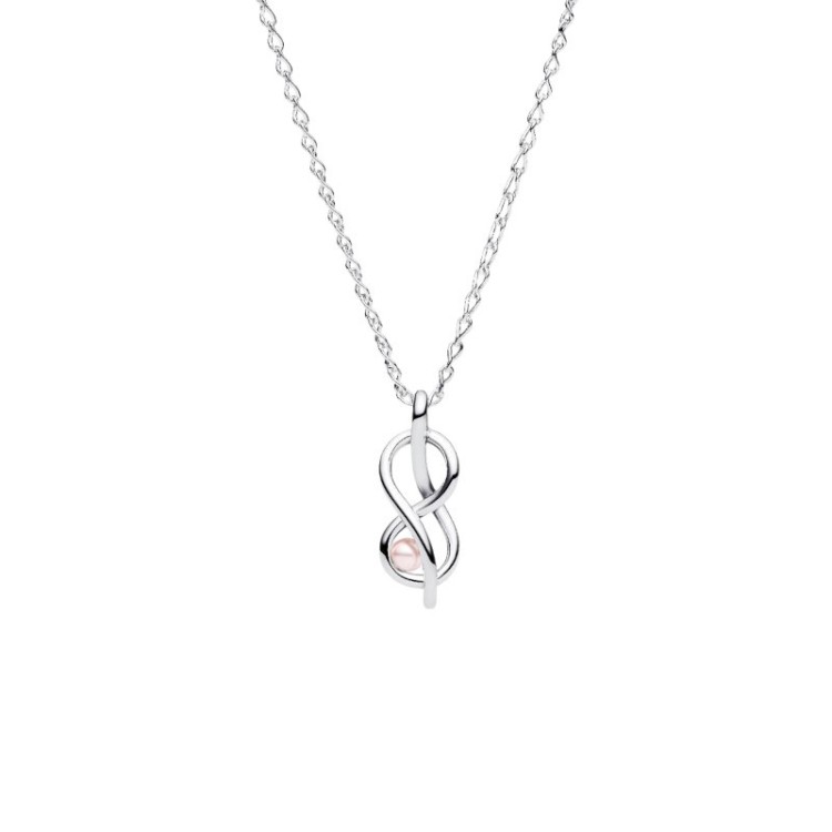 COLLAR NUDO INFINITO PERLA Y CIRCONITA