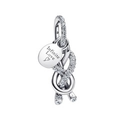 CHARM COLGANTE NUDO INFINITO Y PAVÉ
