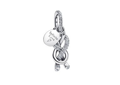 CHARM COLGANTE NUDO INFINITO Y PAVÉ