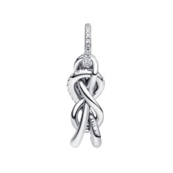 CHARM COLGANTE NUDO INFINITO Y PAVÉ