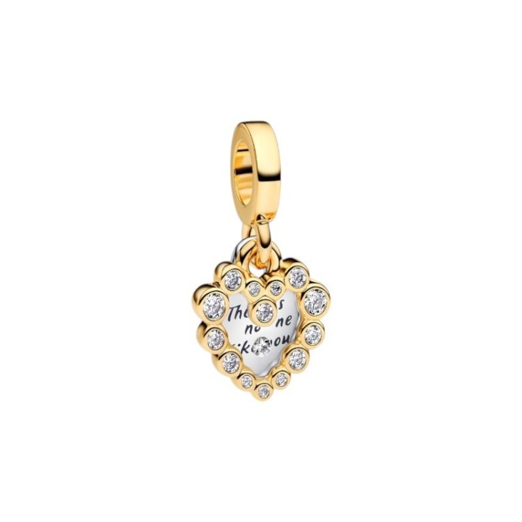 CHARM COLGANTE DOBLE CORAZÓN BRILLANTE