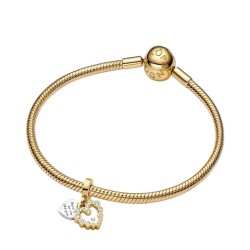 CHARM COLGANTE DOBLE CORAZÓN BRILLANTE