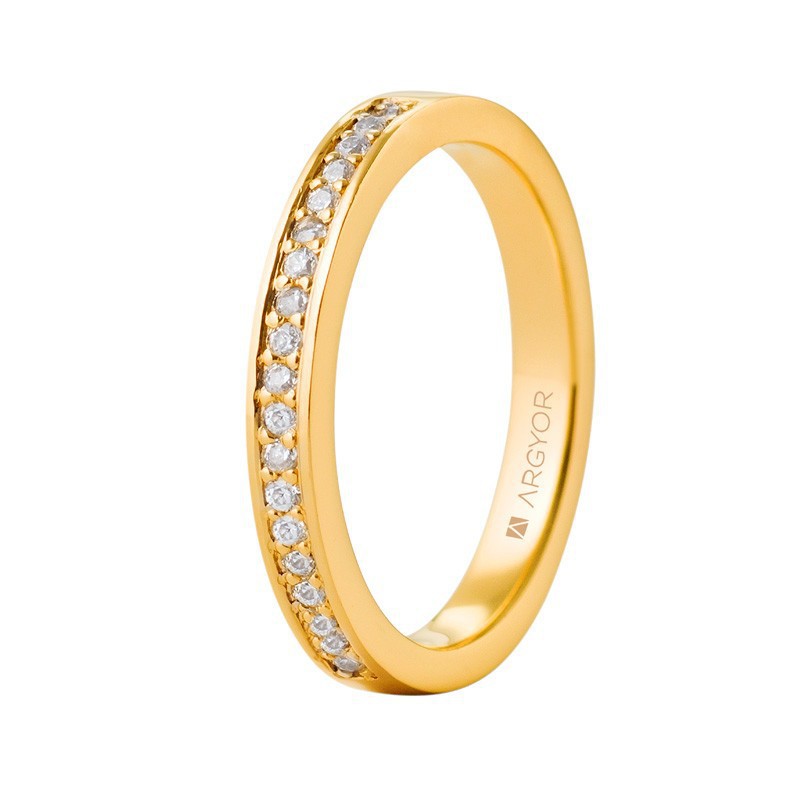 Anillo Argyor de oro de 19k con 19 circonitas