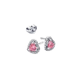 PENDIENTES DE BOTÓN CORAZÓN ROSA
