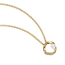 COLLAR FORMA ORGÁNICA EN PAVÉ Y PERLA