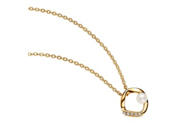 COLLAR FORMA ORGÁNICA EN PAVÉ Y PERLA