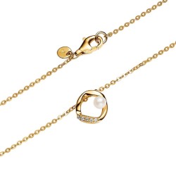 COLLAR FORMA ORGÁNICA EN PAVÉ Y PERLA