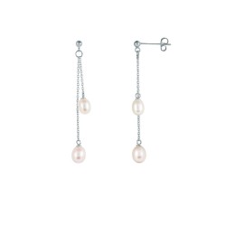 PENDIENTES GRAU DOBLE CADENA PERLAS