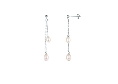 PENDIENTES GRAU DOBLE CADENA PERLAS