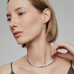 CHOKER SUAVE LISO PLATEADO