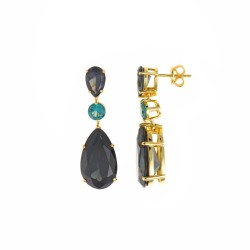 PENDIENTES AG DORADO CORINDON PARAIBA
