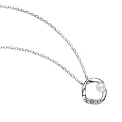 COLLAR FORMA ORGÁNICA EN PAVÉ Y PERLA