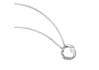 COLLAR FORMA ORGÁNICA EN PAVÉ Y PERLA