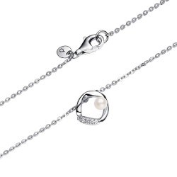 COLLAR FORMA ORGÁNICA EN PAVÉ Y PERLA