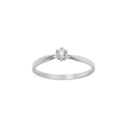 ANILLO BLANCO CON BRILLANTE 0.10 CT