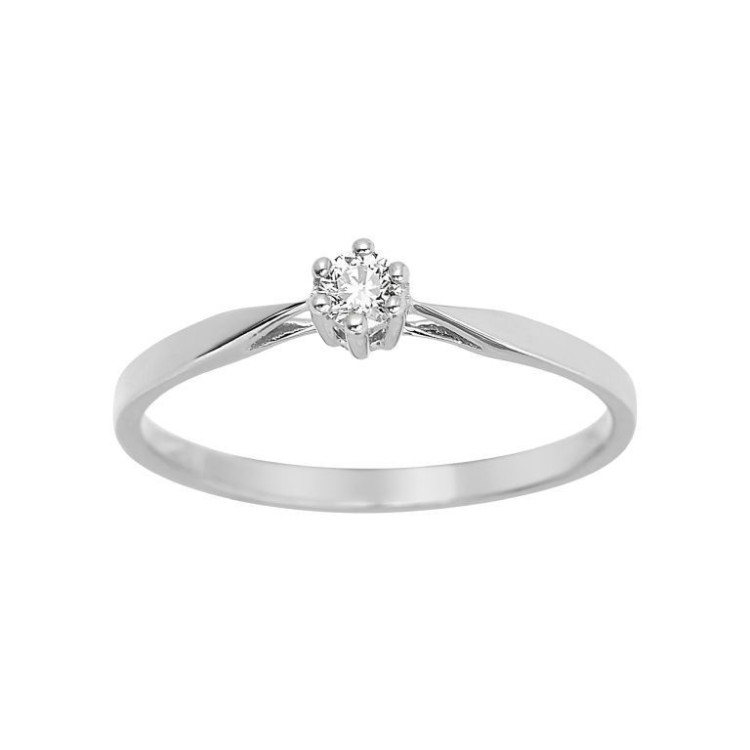 ANILLO BLANCO CON BRILLANTE 0.10 CT