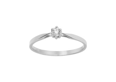 ANILLO BLANCO CON BRILLANTE 0.10 CT