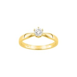 ANILLO DE ORO AMARILLO CON BRILLANTE 0.30 CT