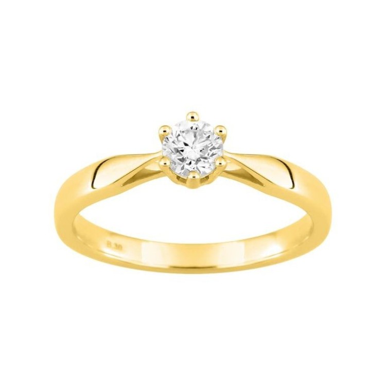 ANILLO DE ORO AMARILLO CON BRILLANTE 0.30 CT