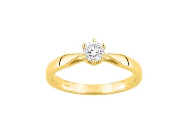 ANILLO DE ORO AMARILLO CON BRILLANTE 0.30 CT