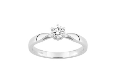 ANILLO BLANCO CON BRILLANTE 0.30 CT