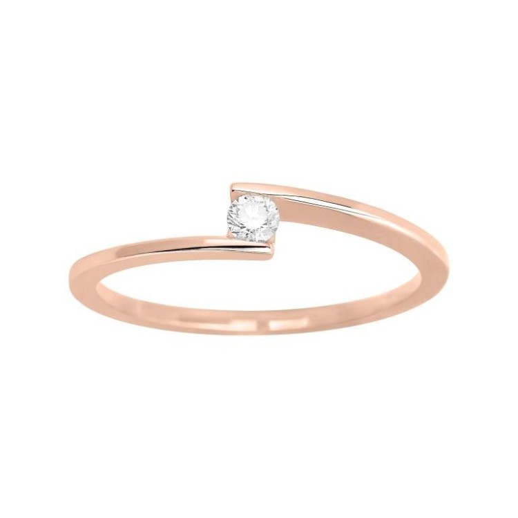 ANILLO SOLITARIO CON DIAMANTE EN TENSIÓN 0.08 CT