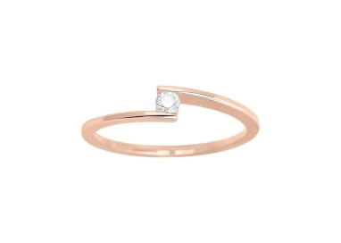 ANILLO SOLITARIO CON DIAMANTE EN TENSIÓN 0.08 CT