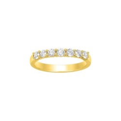 ANILLO DE BODA ORO AMARILLO CON DIAMANTES 0.50 CT