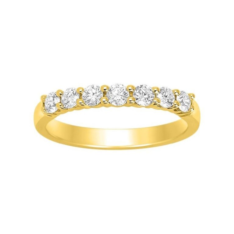 ANILLO DE BODA ORO AMARILLO CON DIAMANTES 0.50 CT
