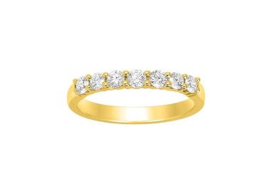ANILLO DE BODA ORO AMARILLO CON DIAMANTES 0.50 CT