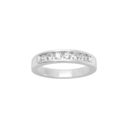 ANILLO DE BODA ORO BLANCO CON DIAMANTES 0.50 CT