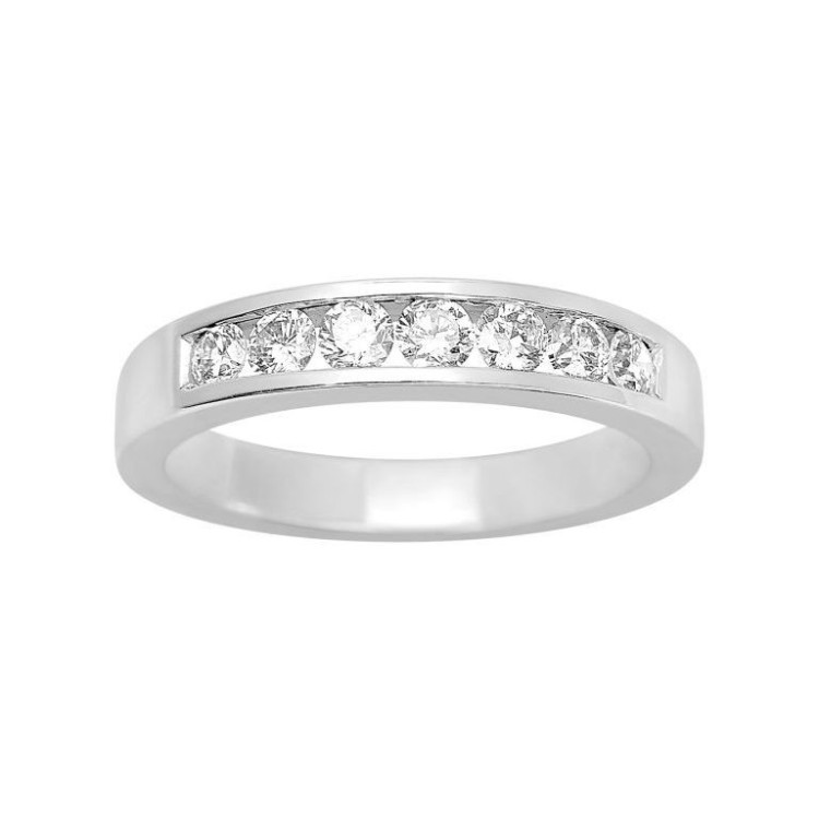 ANILLO DE BODA ORO BLANCO CON DIAMANTES 0.50 CT
