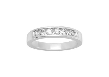 ANILLO DE BODA ORO BLANCO CON DIAMANTES 0.50 CT