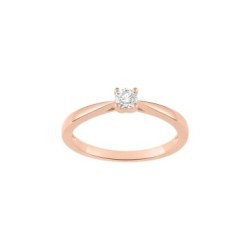 ANILLO SOLITARIO EN 4 GARRAS ORO ROSA 0.15 CT