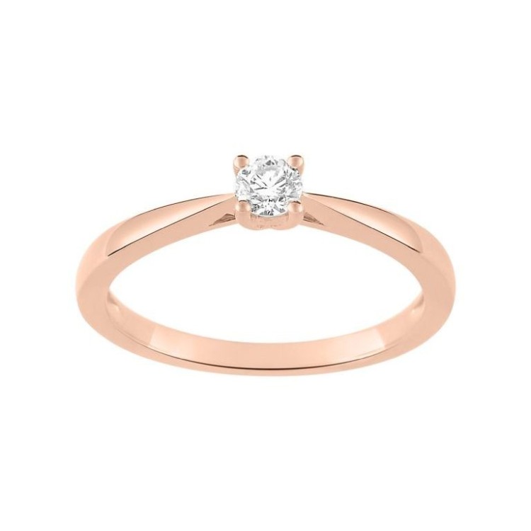 ANILLO SOLITARIO EN 4 GARRAS ORO ROSA 0.15 CT