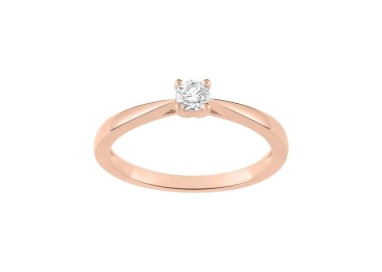 ANILLO SOLITARIO EN 4 GARRAS ORO ROSA 0.15 CT