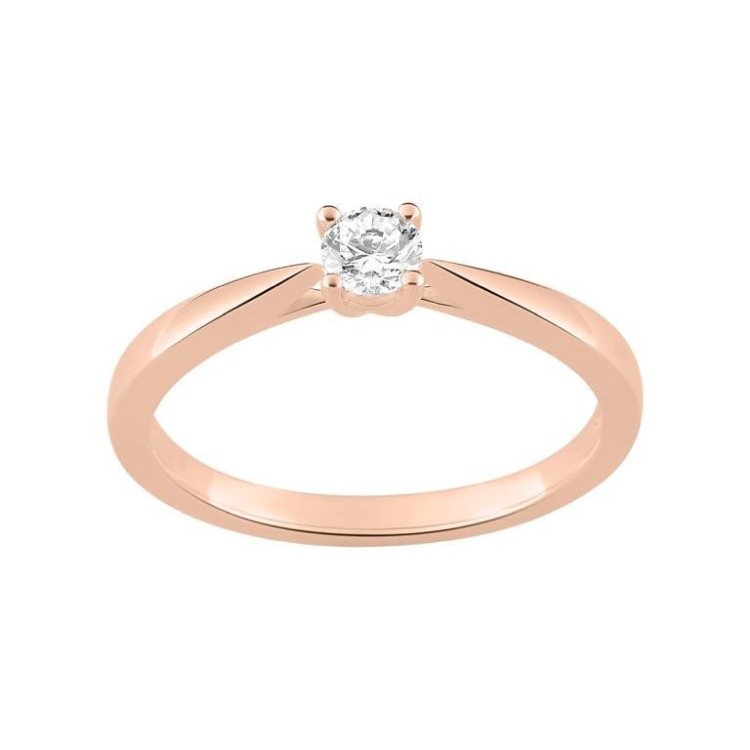 ANILLO SOLITARIO EN 4 GARRAS ORO ROSA 0.20 CT