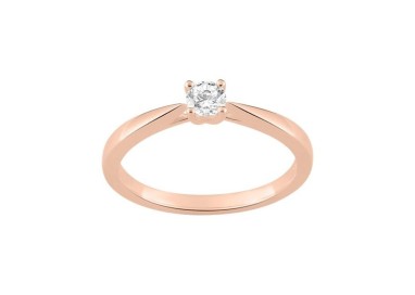 ANILLO SOLITARIO EN 4 GARRAS ORO ROSA 0.20 CT