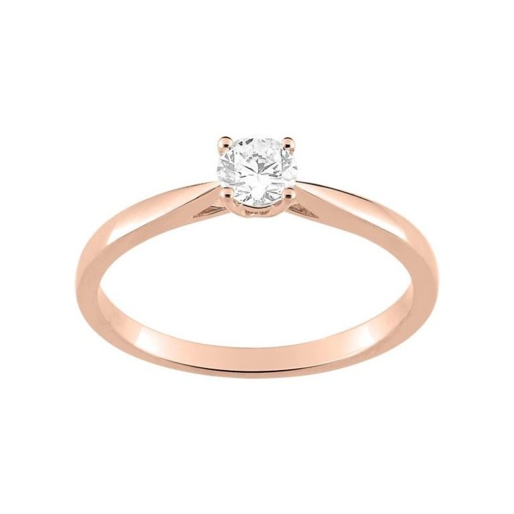 ANILLO SOLITARIO EN 4 GARRAS ORO ROSA 0.30 CT